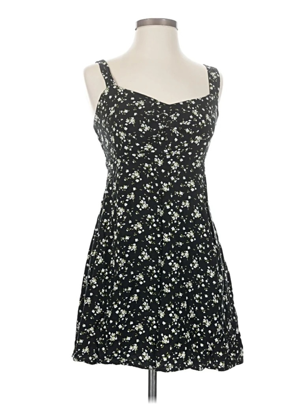 Old Navy Black Micro-Floral Mini Dress